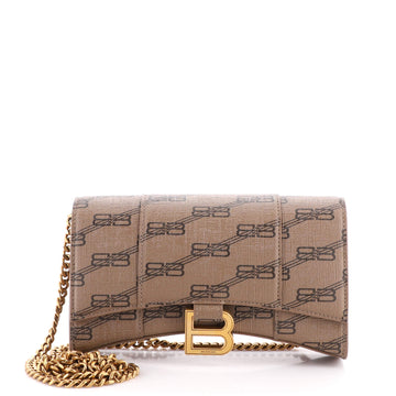 Balenciaga Hourglass Chain Wallet BB Coated Canvas