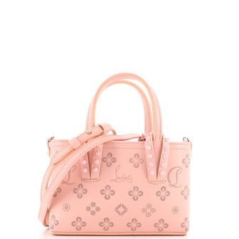 Christian Louboutin Cabata Perforated-leather Mini Tote Bag In Pink