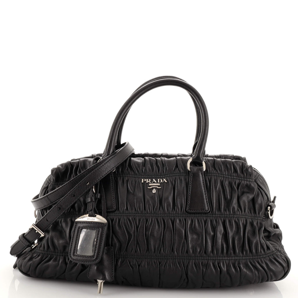 Prada Gaufre Convertible Zip Satchel Nappa Leather Medium 199239
