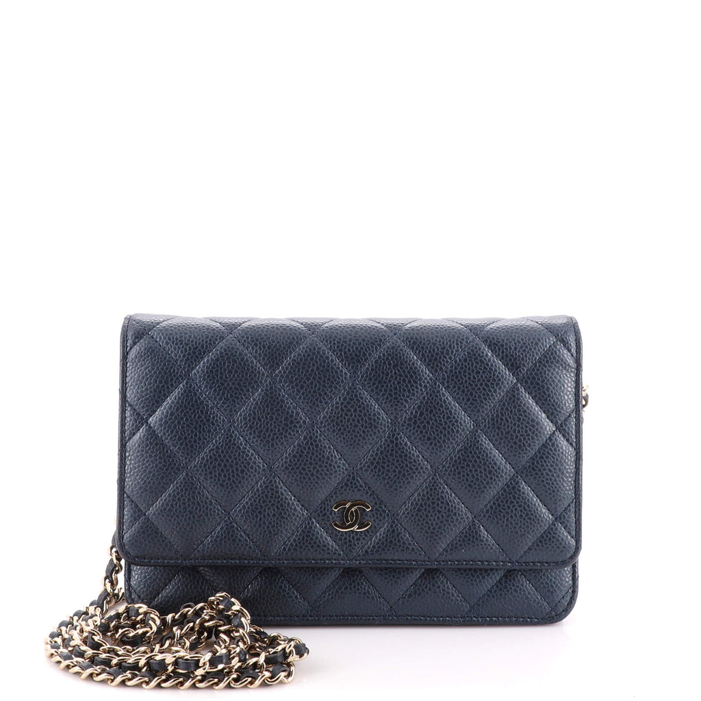Chanel Wallet on Chain Quilted Iridescent Caviar Blue 1992471