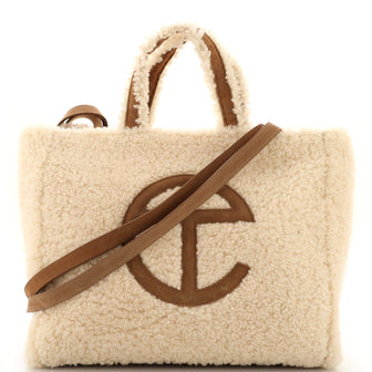 Telfar UGG Reverse Shopping Tote Shearling and Suede Medium