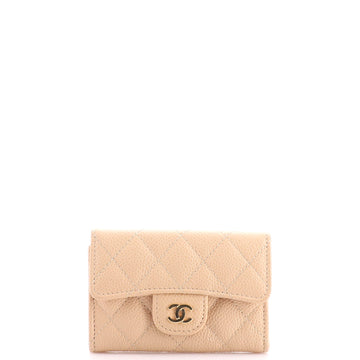 Chanel Classic Flap Card Case Quilted Caviar