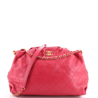 Chanel Double Chain CC Hobo Quilted Calfskin Medium