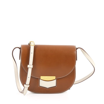 Celine Trotteur Lock Crossbody Bag Calfskin Small Brown 1993001