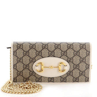 Gucci Horsebit 1955 Chain Wallet GG Coated Canvas