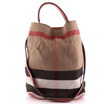 Burberry Ashby Bag House Check Canvas Medium