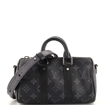 Louis Vuitton Keepall Bandouliere Bag Reverse Monogram Eclipse Canvas XS