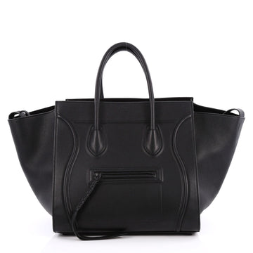 Celine Phantom Handbag Grainy Leather Medium Black
