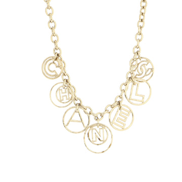 Chanel Hoop Cuba Logo Necklace Metal