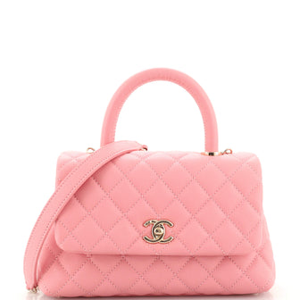 Chanel Coco Top Handle Bag Quilted Caviar Mini