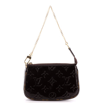 Louis Vuitton Pochette Accessoires Monogram Vernis with Monogram Canvas Mini