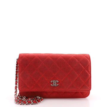 Chanel Wallet on Chain Quilted Glitter Fabric