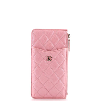 Chanel Classic Phone Case Pouch Quilted Iridescent Caviar