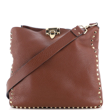 Valentino Garavani Rockstud Flip Lock Messenger Bag Leather Medium
