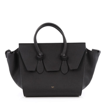 Celine Tie Knot Tote Grainy Leather Small Black 1994603