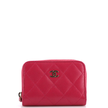 Chanel CC Zip Coin Purse Quilted Caviar Small