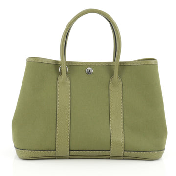 Hermes Garden Party Tote Toile and Leather 30 Green 1994701