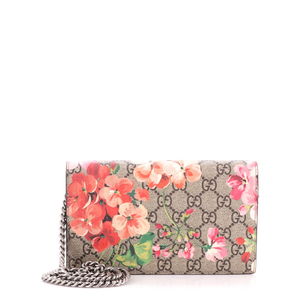 Gucci Wallet GG Supreme Blooms Pink in Coated Canvas with Silver