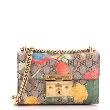 Gucci Padlock Shoulder Bag Tian Print GG Coated Canvas Small