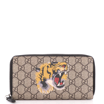 Gucci Zip Around Wallet Printed GG Coated Canvas