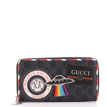 Gucci Courrier Zip Around Wallet GG Coated Canvas with Applique
