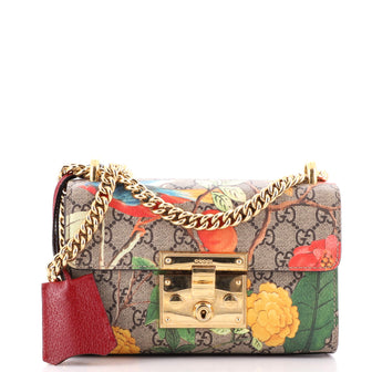 Gucci Padlock Shoulder Bag Tian Print GG Coated Canvas Small