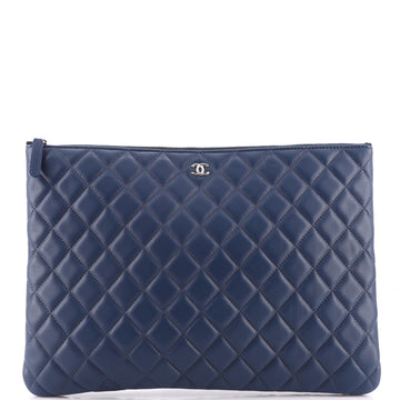Chanel O Case Clutch Quilted Lambskin Large