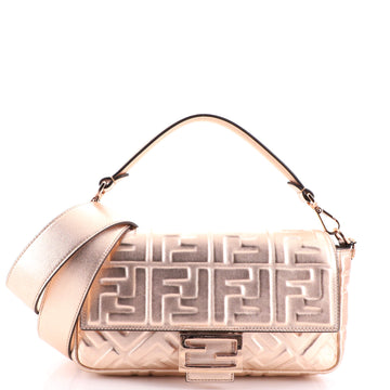 Fendi Baguette NM Bag Zucca Embossed Leather Medium