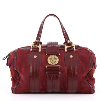 Gucci Aviatrix Satchel Suede Large Red