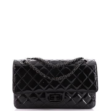 Chanel So Black Reissue 2.55 Flap Bag Quilted Glazed Calfskin 225
