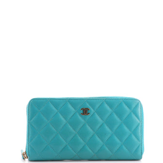 Chanel Zip Around Wallet Quilted Caviar Long