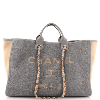Chanel Deauville Tote Wool Felt Large