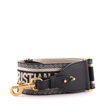 Christian Dior Logo Shoulder Strap Embroidered Canvas