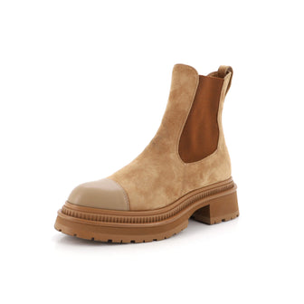Chanel Women's Cap Toe Chelsea Boots Suede with Leather