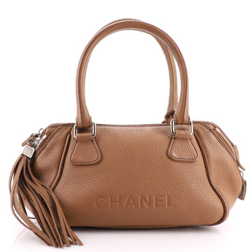 Chanel Lax Tassel Bag Pebbled Leather Medium