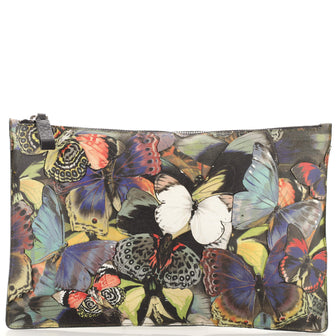Valentino Garavani Zipped Pouch Camubutterfly Printed Canvas Large