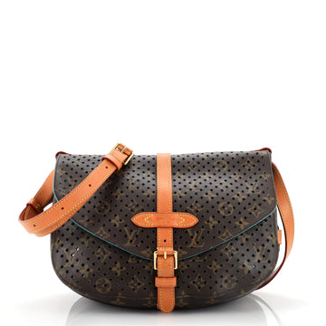 Louis Vuitton Flore Saumur Handbag Perforated Monogram Canvas