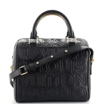 Louis Vuitton Paris Speedy Cube Bag Embossed Leather Mini