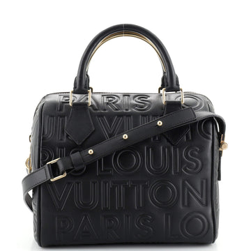 Louis Vuitton Paris Speedy Cube Bag Embossed Leather Mini