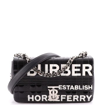 Burberry Lola Shoulder Bag Quilted Printed Coated Canvas Small