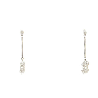 Chanel CC Baguette Drop Earrings Metal with Crystals