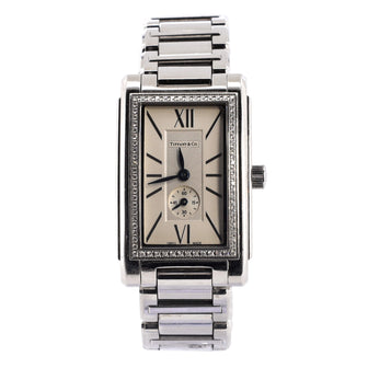Tiffany & Co. Grand Resonator Quartz Watch Stainless Steel with Diamond Bezel 22