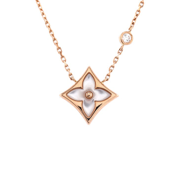 Louis Vuitton Color Blossom BB Star Pendant Necklace 18K Rose Gold with Diamond and Mother of Pearl