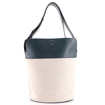 Burberry Supple Bucket Bag Canvas with Leather Medium