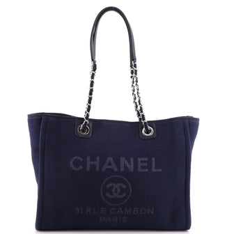 Chanel Deauville NM Chain Handle Tote Mixed Fibers Small