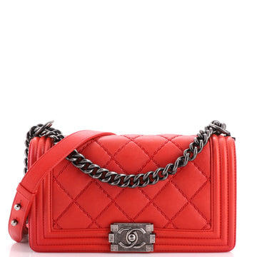 Chanel Double Stitch Boy Flap Bag Quilted Calfskin Old Medium