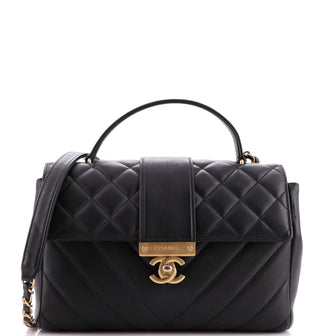 Chanel In The City Top Handle Flap Bag Mixed Quilt Calfskin Medium