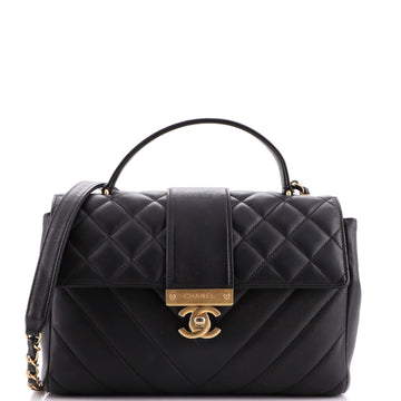 Chanel In The City Top Handle Flap Bag Mixed Quilt Calfskin Medium