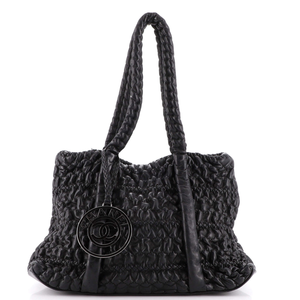 Chanel Hidden Chain Tote Wrinkled Lambskin Small Black 19984732