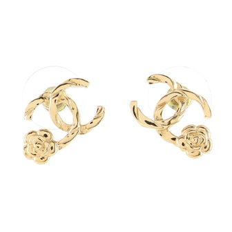 Chanel CC Camellia Stud Earrings Metal